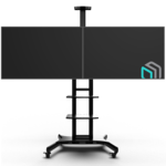 ONKRON TS1881DV чёрная,стойка для двух телевизоров с кронштейном 40"-65" мобильная